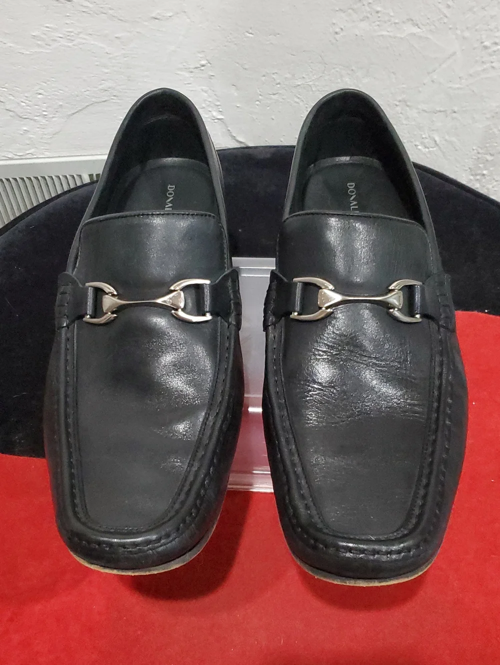 Donald J. Pliner Dannie Black Leather Slip-On Horsebit Loafer